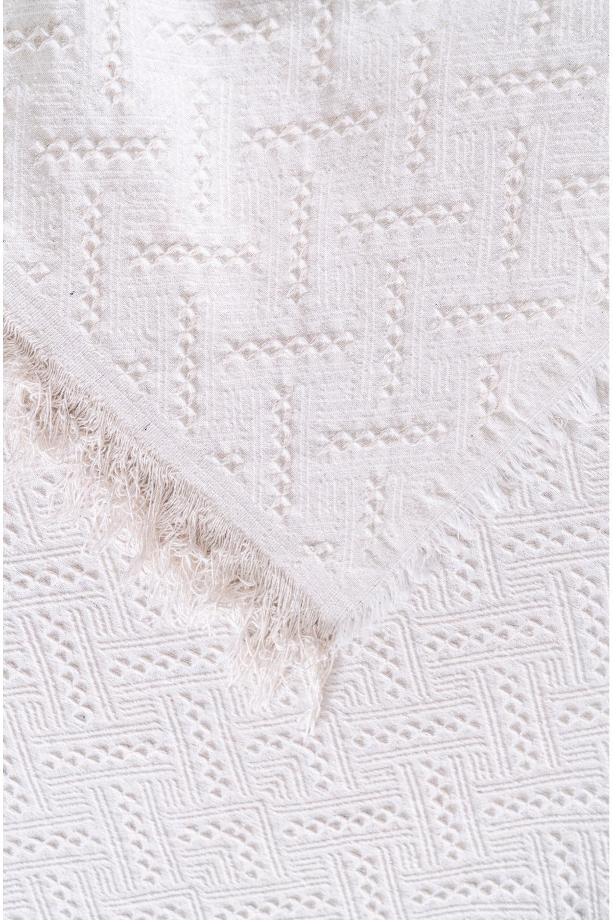Pamuklu Koltuk Örtüsü Saçaklı - Çok Amaçlı Örtü - Koltuk Şalı - Kolları Kapatmaz - 170x220 cm