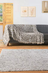 Lüks Kaymaz Koltuk Örtüsü · 170x220 cm – Leopar Desenli Çift Taraflı Pamuklu