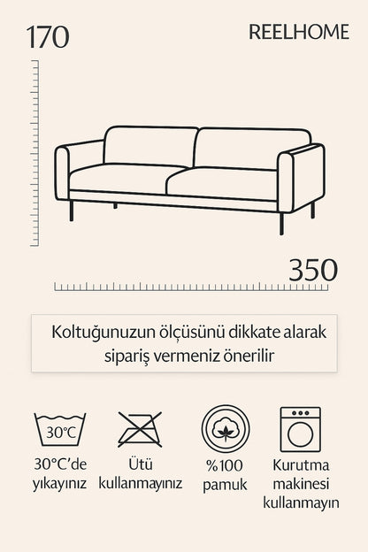 Pamuklu Koltuk Örtüsü Saçaklı - Çok Amaçlı Örtü - Koltuk Şalı - Kolları Kapatan - Battal Boy - 180x350