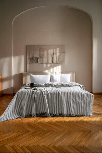 Çift Kişilik Yatak Örtüsü - Pike - Çok Amaçlı Örtü - 220 X 240 Cm - Pamuklu Dokuma - Premium Quality