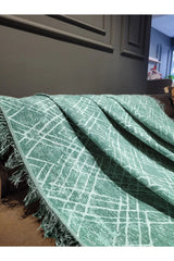Lüks Kaymaz Koltuk Örtüsü · 170x210 cm – Çapraz Desenli Çift Taraflı Pamuklu