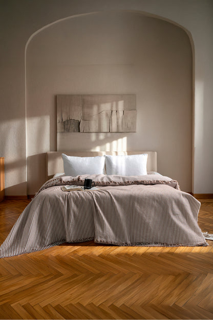 Çift Kişilik Yatak Örtüsü - Pike - Çok Amaçlı Örtü - 220 X 240 Cm - Pamuklu Dokuma - Premium Quality
