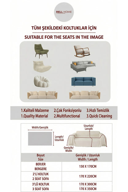 Berjer Örtüsü - Pamuklu Koltuk Örtüsü Saçaklı - Çok Amaçlı Örtü - Koltuk Şalı - Tv Örtüsü - 150x170
