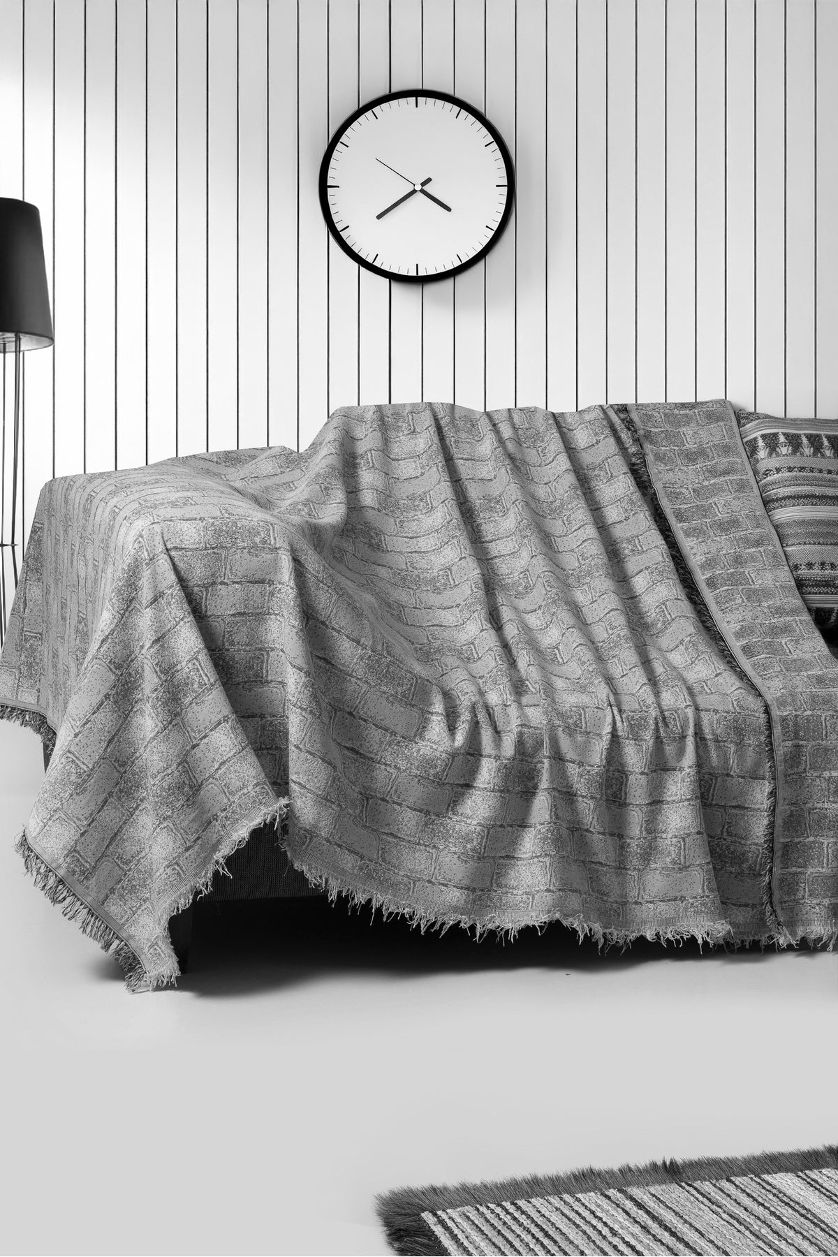 İkili Set Dokuma Koltuk Örtüsü Seti 170x220cm - Tuğla
