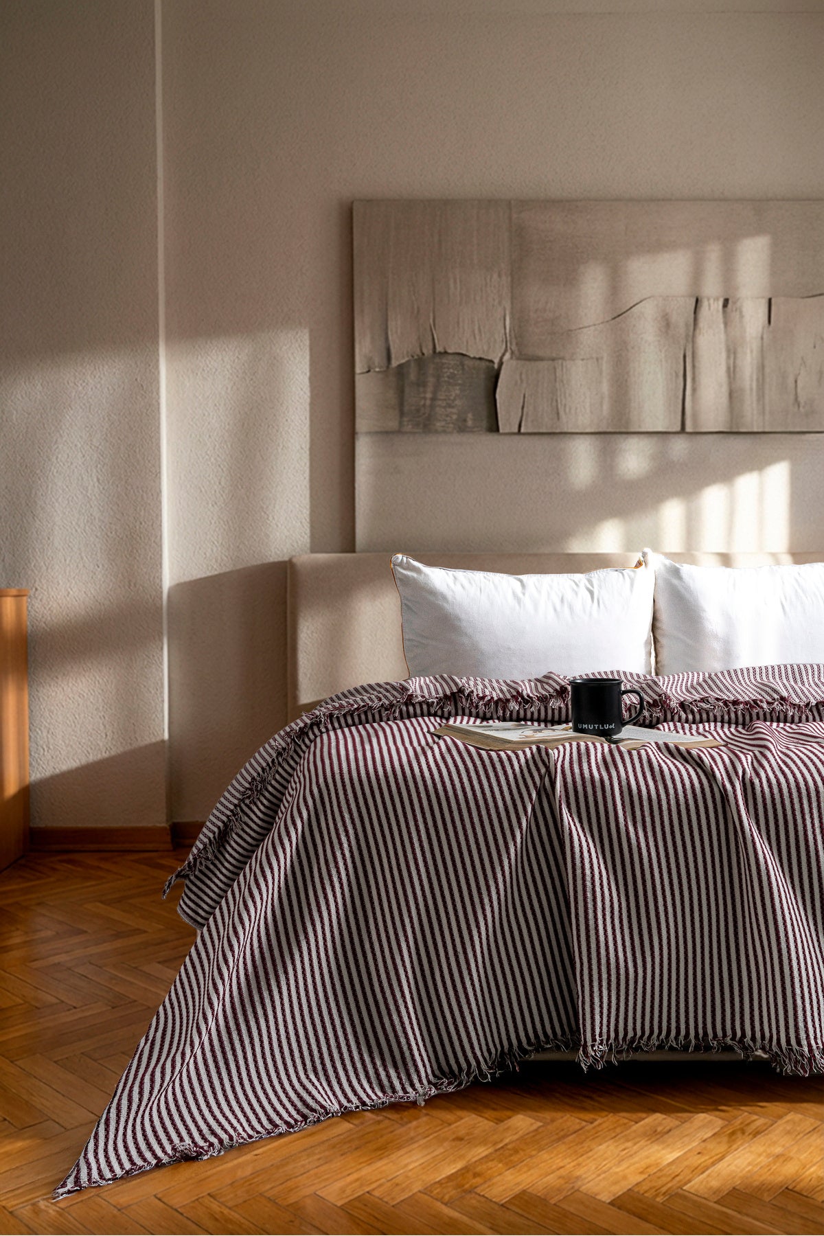 Çift Kişilik Yatak Örtüsü - Pike - Çok Amaçlı Örtü - 220 X 240 Cm - Pamuklu Dokuma - Premium Quality