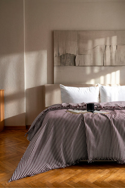 Çift Kişilik Yatak Örtüsü - Pike - Çok Amaçlı Örtü - 220 X 240 Cm - Pamuklu Dokuma - Premium Quality