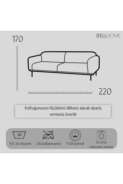 Ikili Set Dokuma Koltuk Örtüsü Seti 170x220cm - Siyah