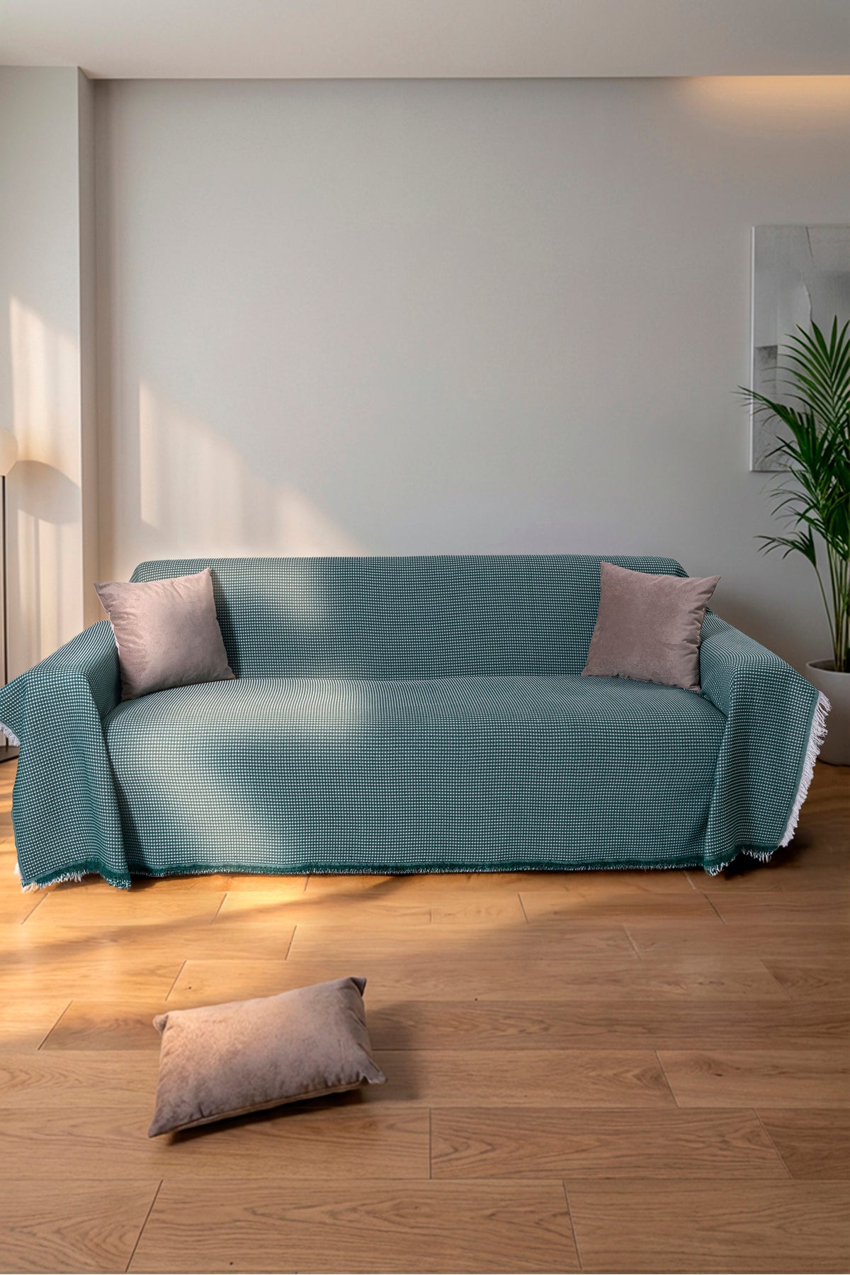 Pamuklu Dokulu Koltuk Şalı 170x300 cm Battal Boy – Saçaklı TV Battaniyesi & Dekoratif Koltuk Örtüsü