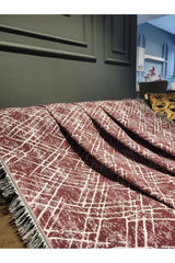 Lüks Kaymaz Koltuk Örtüsü · 170x210 cm – Çapraz Desenli Çift Taraflı Pamuklu