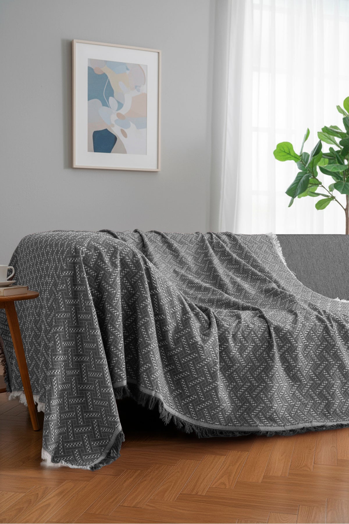 Bohem Tarz Koltuk Şalı 170x220 cm – Saçaklı TV Battaniyesi & Dekoratif Koltuk Örtüsü