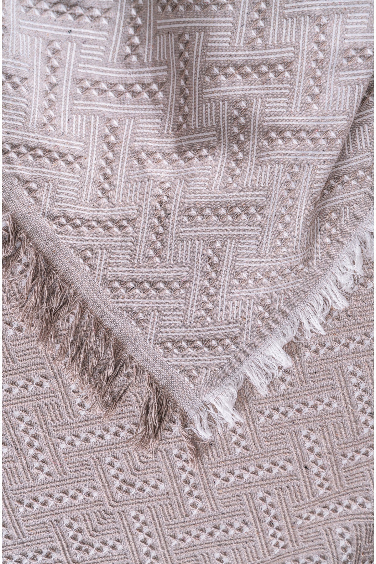 Pamuklu Koltuk Örtüsü Saçaklı - Çok Amaçlı Örtü - Koltuk Şalı - Kolları Kapatmaz - 170x220 cm