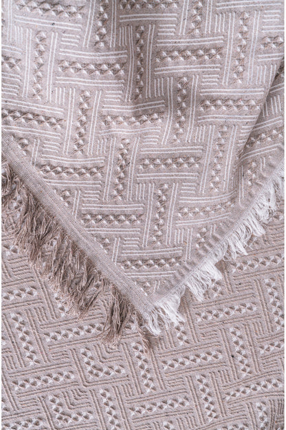 Pamuklu Koltuk Örtüsü Saçaklı - Çok Amaçlı Örtü - Koltuk Şalı - Kolları Kapatmaz - 170x220 cm