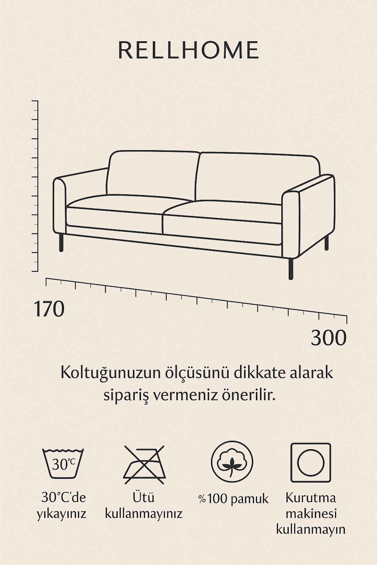 Pamuklu Dokulu Koltuk Şalı 170x300 cm Battal Boy – Saçaklı TV Battaniyesi & Dekoratif Koltuk Örtüsü - Bej/Beyaz