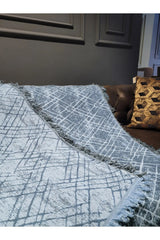 Lüks Kaymaz Koltuk Örtüsü · 170x210 cm – Çapraz Desenli Çift Taraflı Pamuklu