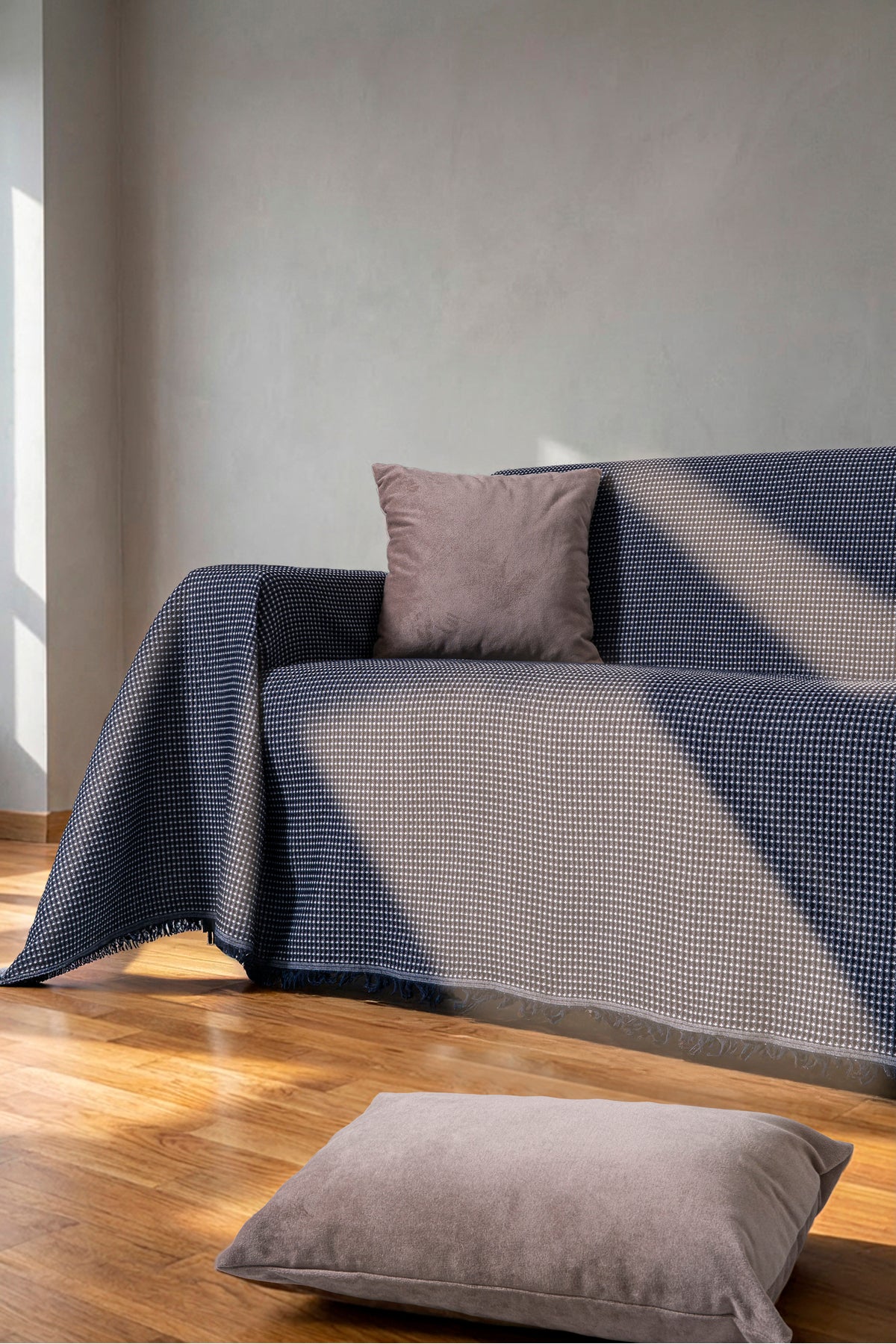 Pamuklu Dokulu Koltuk Şalı 170x300 cm Battal Boy – Saçaklı TV Battaniyesi & Dekoratif Koltuk Örtüsü