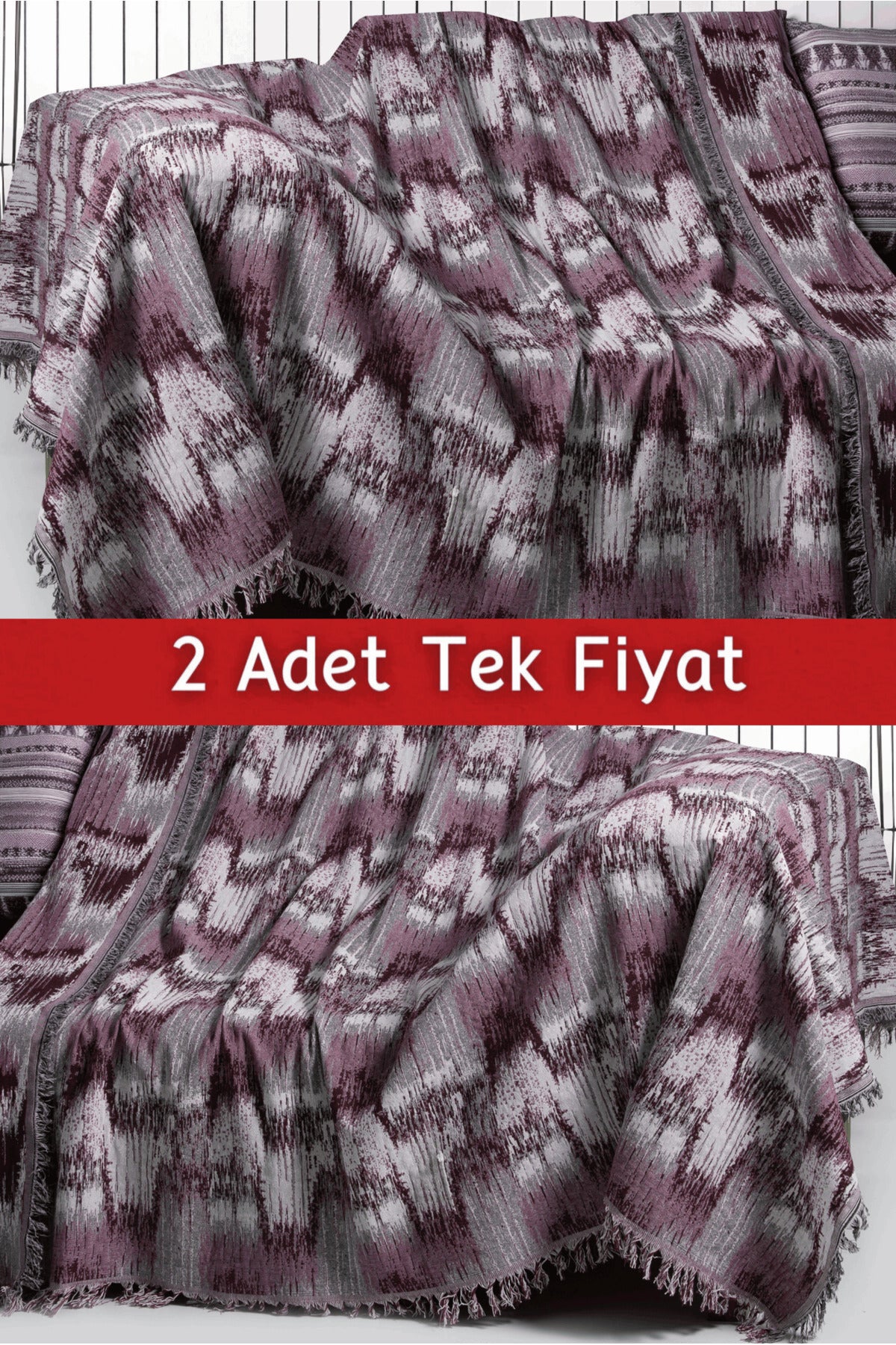 İkili Set Dokuma Koltuk Örtüsü Seti 170x220cm - Dalmaçyalı