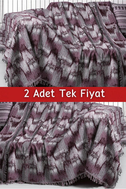 İkili Set Dokuma Koltuk Örtüsü Seti 170x220cm - Dalmaçyalı