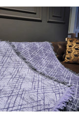 Lüks Kaymaz Koltuk Örtüsü · 170x210 cm – Çapraz Desenli Çift Taraflı Pamuklu