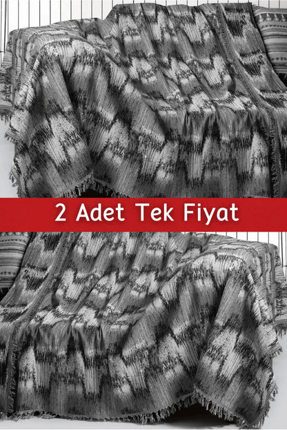İkili Set Dokuma Koltuk Örtüsü Seti 170x220cm - Dalmaçyalı