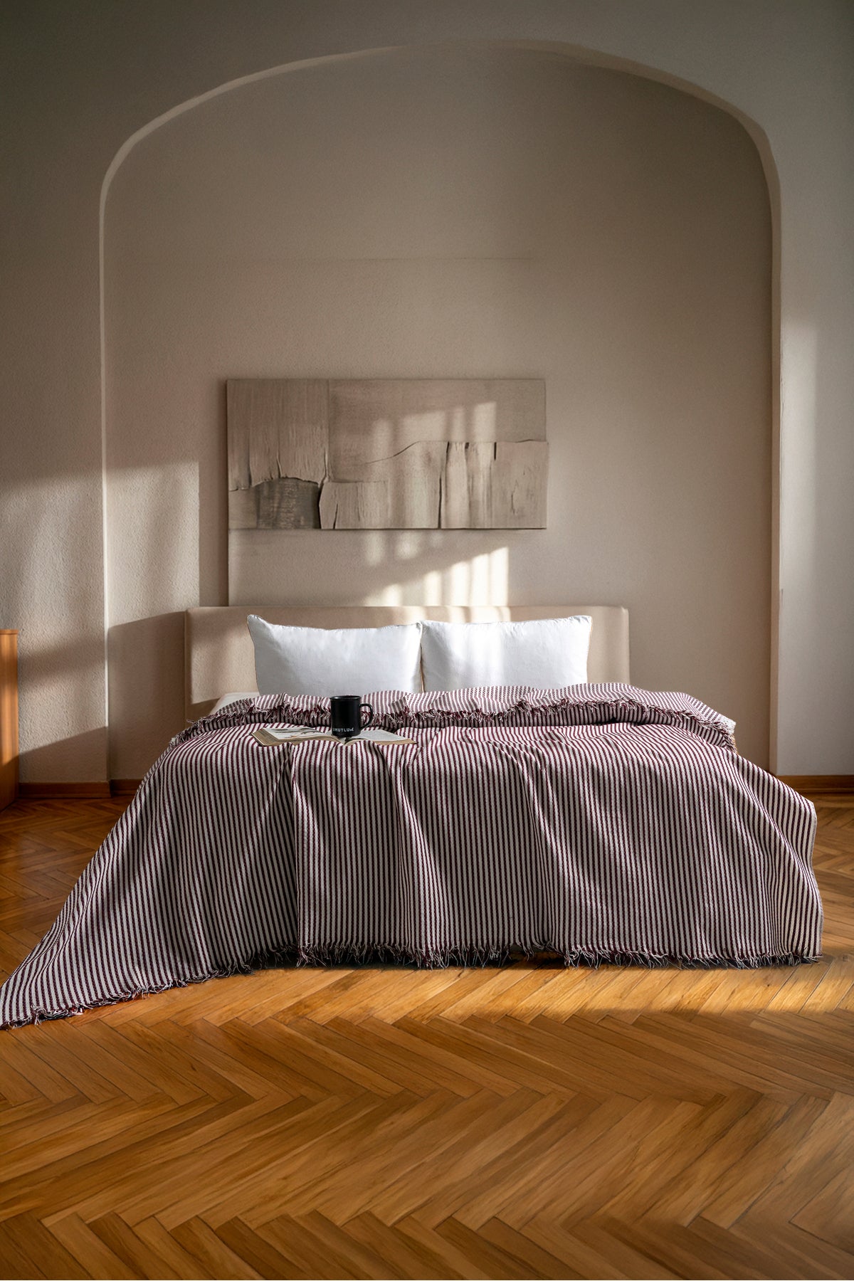 Çift Kişilik Yatak Örtüsü - Pike - Çok Amaçlı Örtü - 220 X 240 Cm - Pamuklu Dokuma - Premium Quality