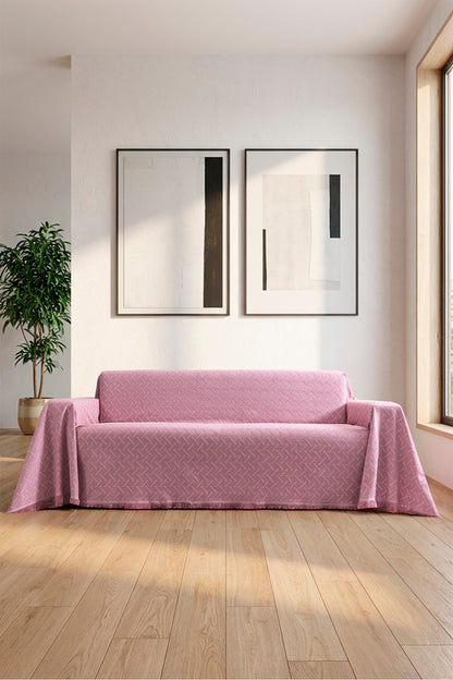 Pamuklu Koltuk Örtüsü Saçaklı - Çok Amaçlı Örtü - Koltuk Şalı - Kolları Kapatan - Battal Boy - 180x300