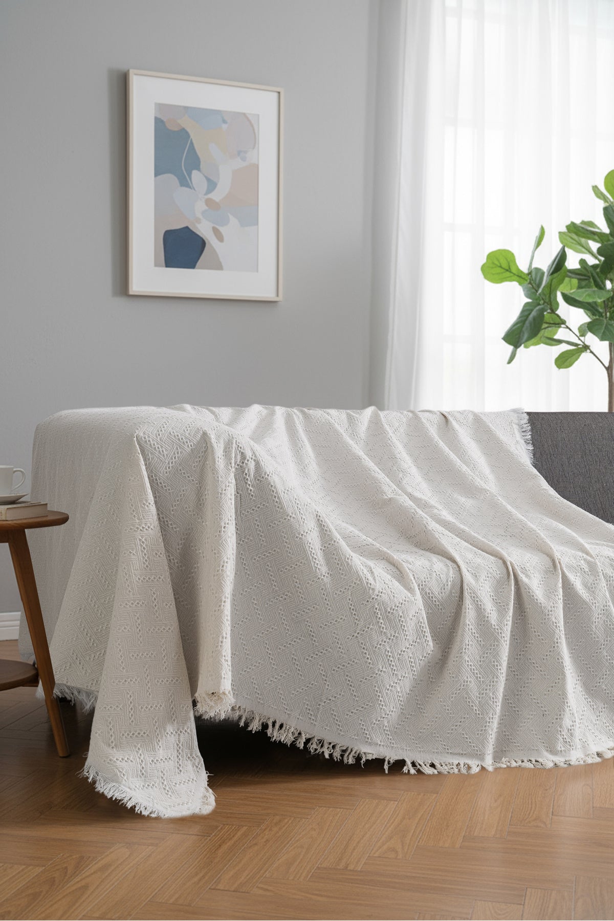 Bohem Tarz Koltuk Şalı 170x220 cm – Saçaklı TV Battaniyesi & Dekoratif Koltuk Örtüsü