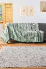 Lüks Kaymaz Koltuk Örtüsü · 170x220 cm – Çizgili Saçaklı Pamuklu