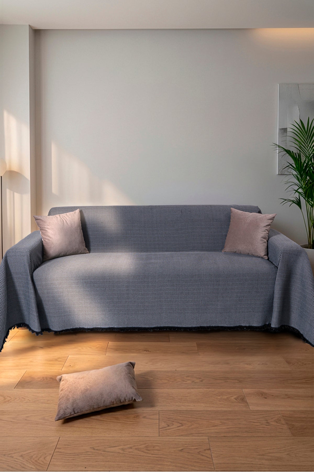 Pamuklu Dokulu Koltuk Şalı 170x300 cm Battal Boy – Saçaklı TV Battaniyesi & Dekoratif Koltuk Örtüsü