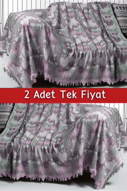 İkili Set Dokuma Koltuk Örtüsü Seti 170x220cm - Dalmaçyalı