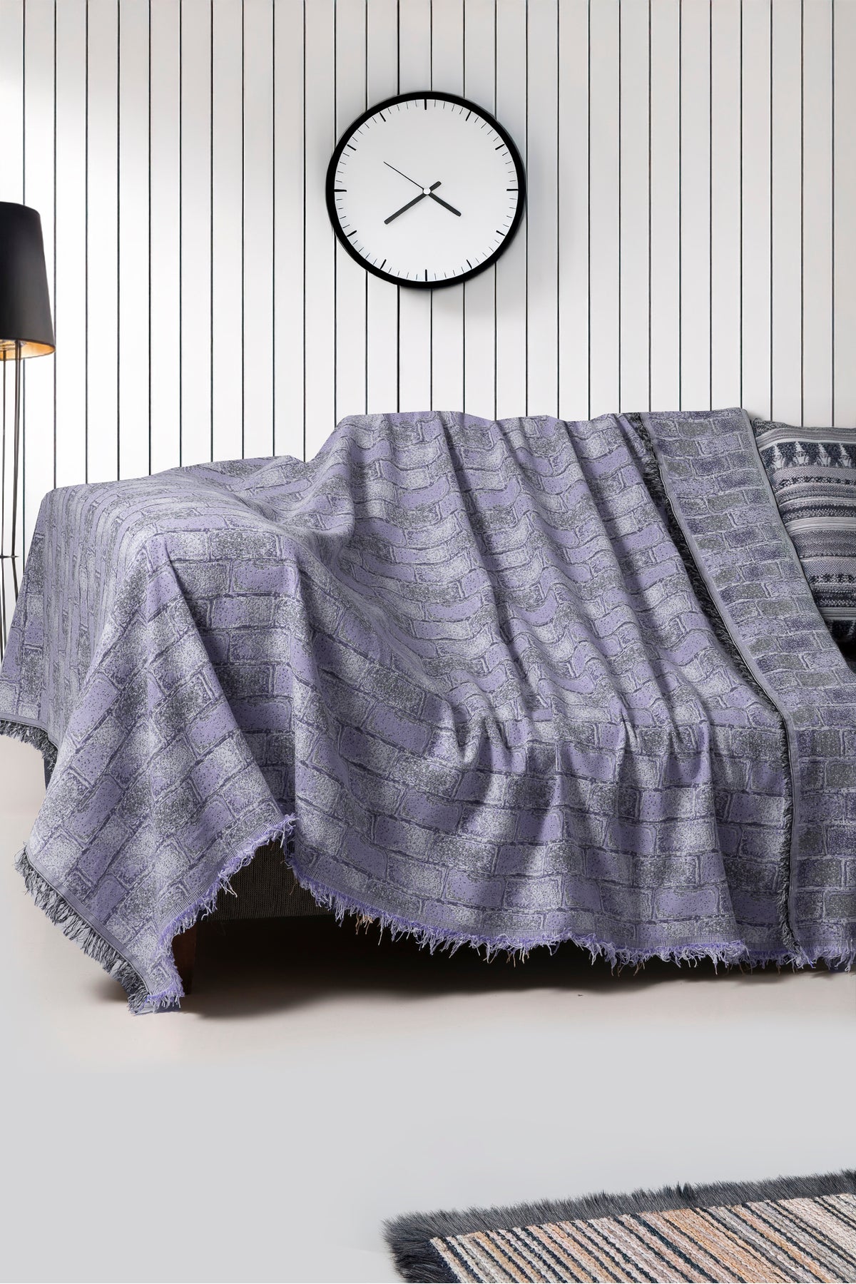 İkili Set Dokuma Koltuk Örtüsü Seti 170x220cm - Tuğla