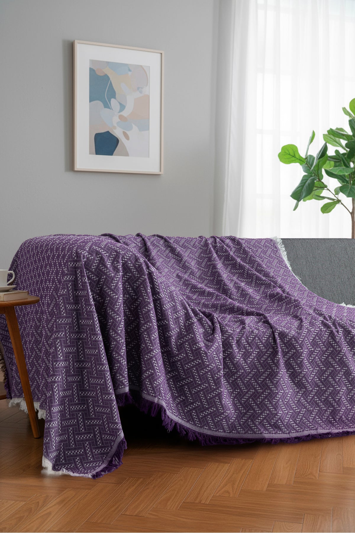 Bohem Tarz Koltuk Şalı 170x220 cm – Saçaklı TV Battaniyesi & Dekoratif Koltuk Örtüsü