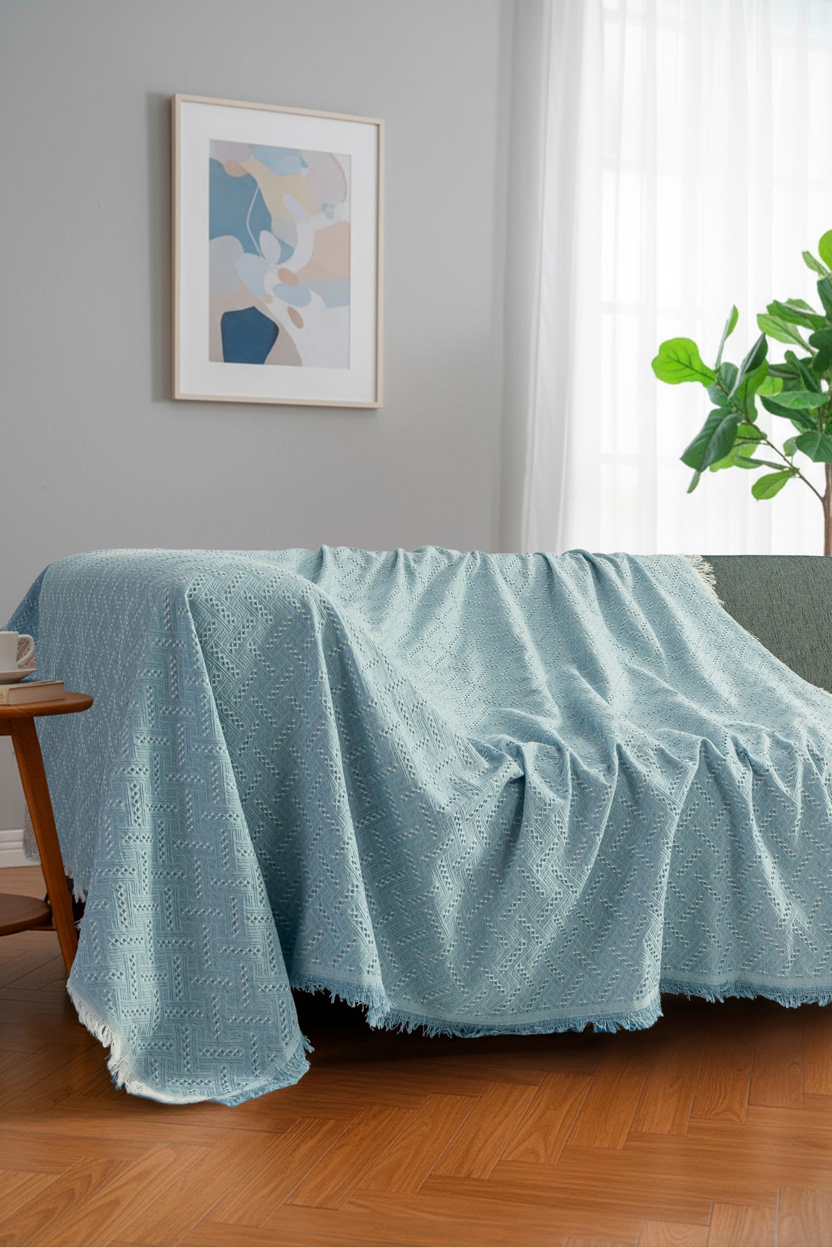 Bohem Tarz Koltuk Şalı 170x220 cm – Saçaklı TV Battaniyesi & Dekoratif Koltuk Örtüsü