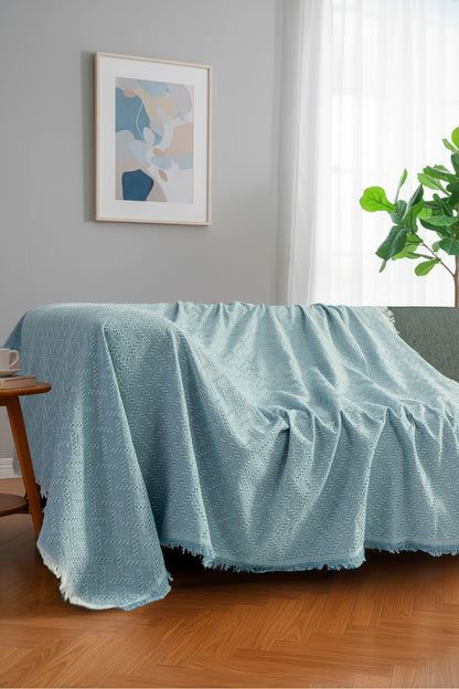 Bohem Tarz Koltuk Şalı 170x220 cm – Saçaklı TV Battaniyesi & Dekoratif Koltuk Örtüsü