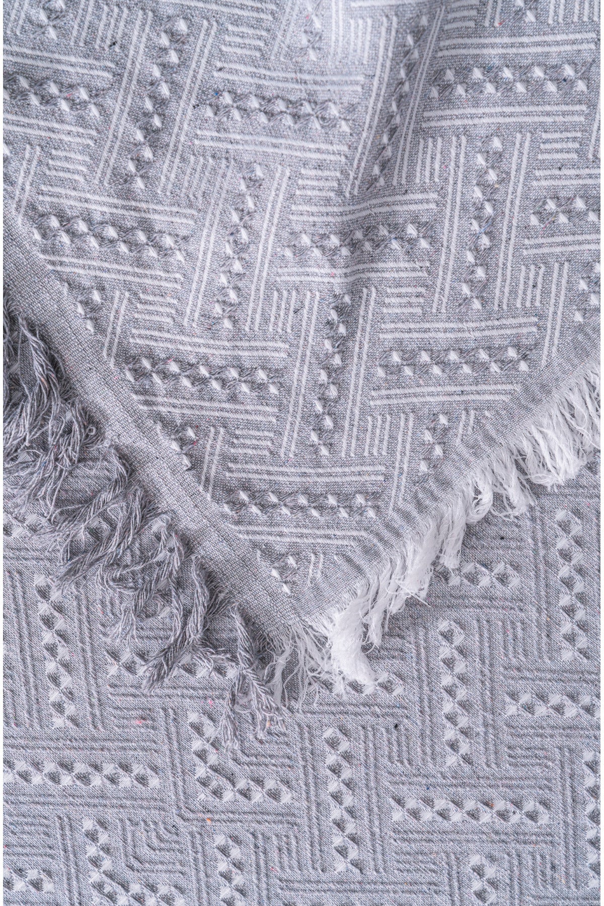 Pamuklu Koltuk Örtüsü Saçaklı - Çok Amaçlı Örtü - Koltuk Şalı - Kolları Kapatmaz - 170x220 cm