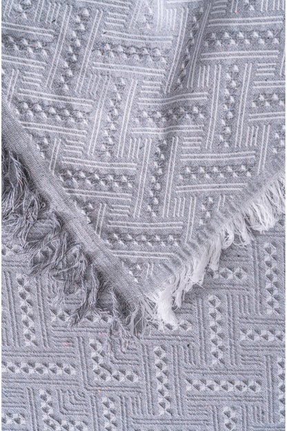 Pamuklu Koltuk Örtüsü Saçaklı - Çok Amaçlı Örtü - Koltuk Şalı - Kolları Kapatmaz - 170x220 cm