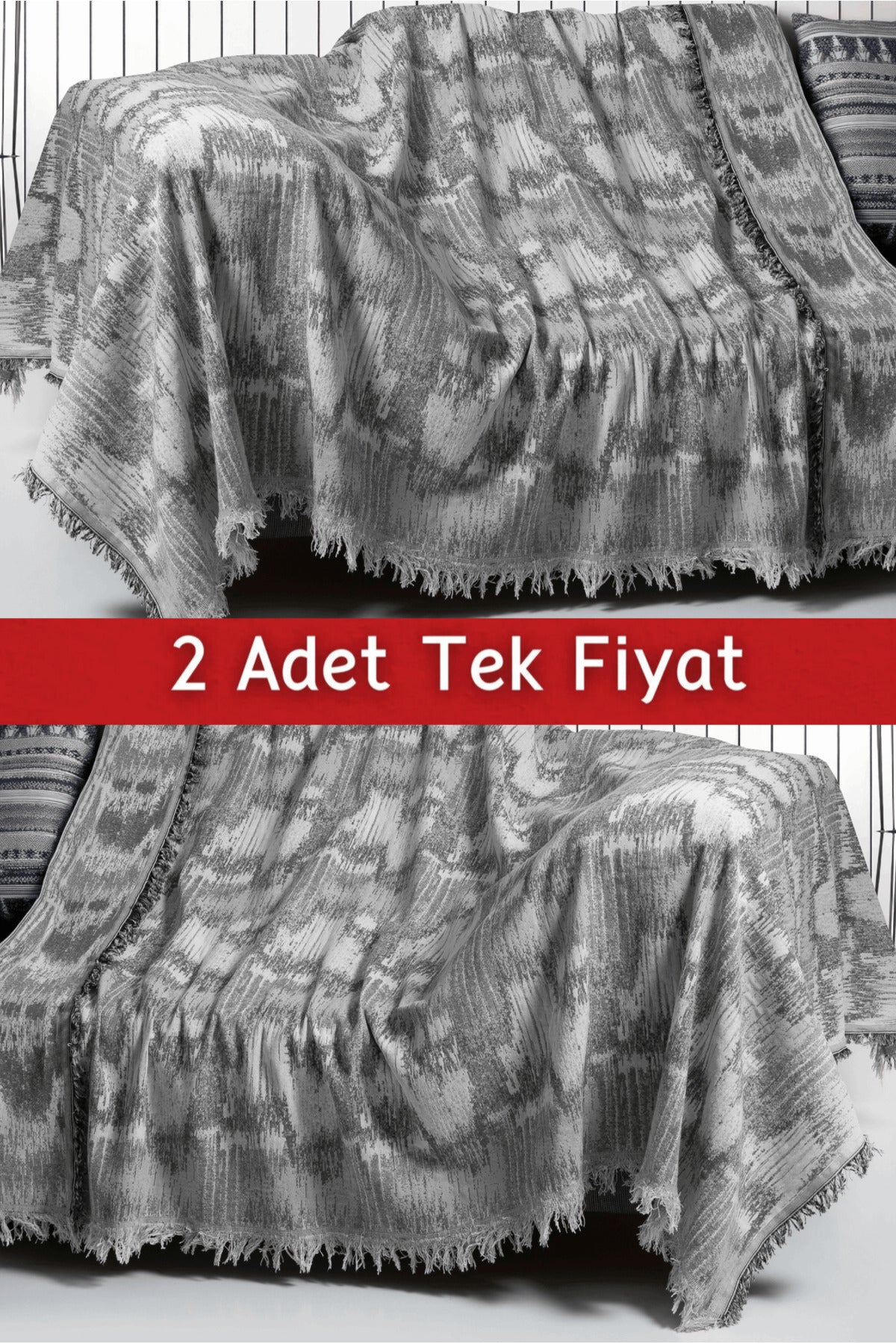 İkili Set Dokuma Koltuk Örtüsü Seti 170x220cm - Dalmaçyalı