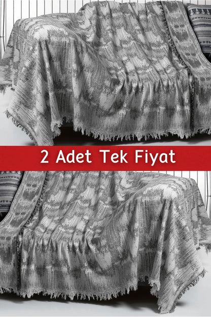 İkili Set Dokuma Koltuk Örtüsü Seti 170x220cm - Dalmaçyalı