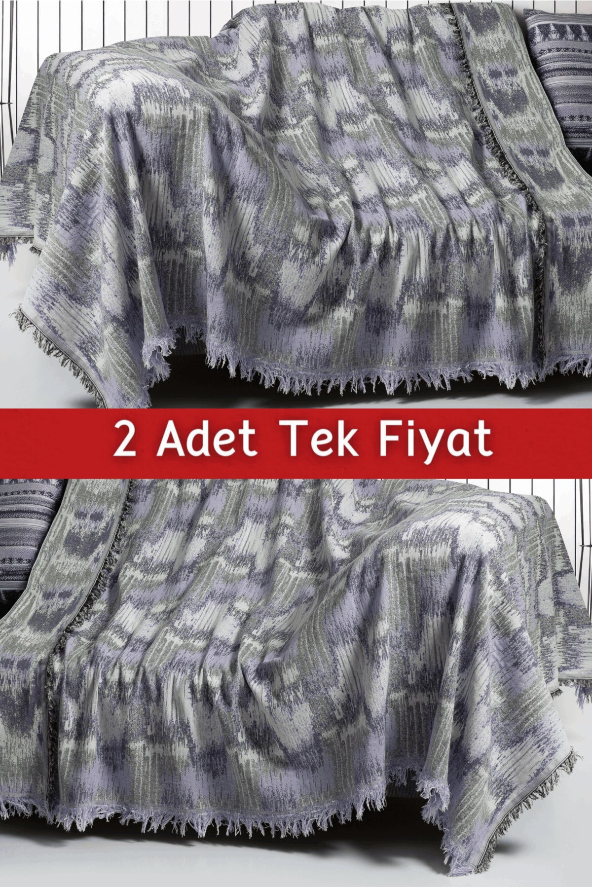 İkili Set Dokuma Koltuk Örtüsü Seti 170x220cm - Dalmaçyalı