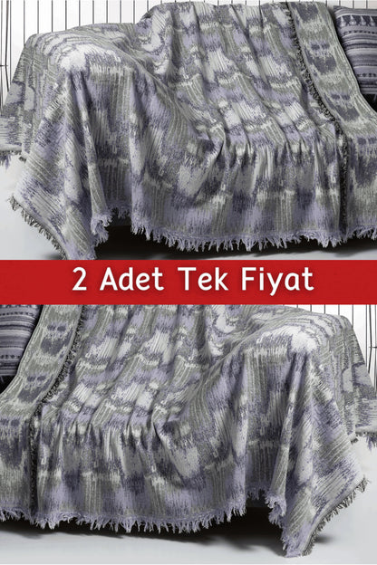 İkili Set Dokuma Koltuk Örtüsü Seti 170x220cm - Dalmaçyalı