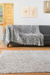 Lüks Kaymaz Koltuk Örtüsü · 170x220 cm – Leopar Desenli Çift Taraflı Pamuklu