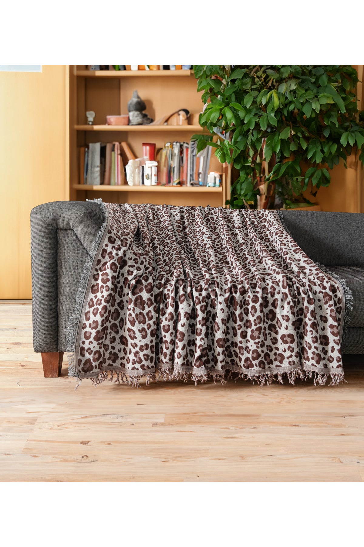Ikili Set Dokuma Koltuk Örtüsü Seti 170x220cm - Kızıl