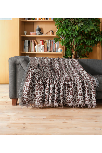 Ikili Set Dokuma Koltuk Örtüsü Seti 170x220cm - Kızıl