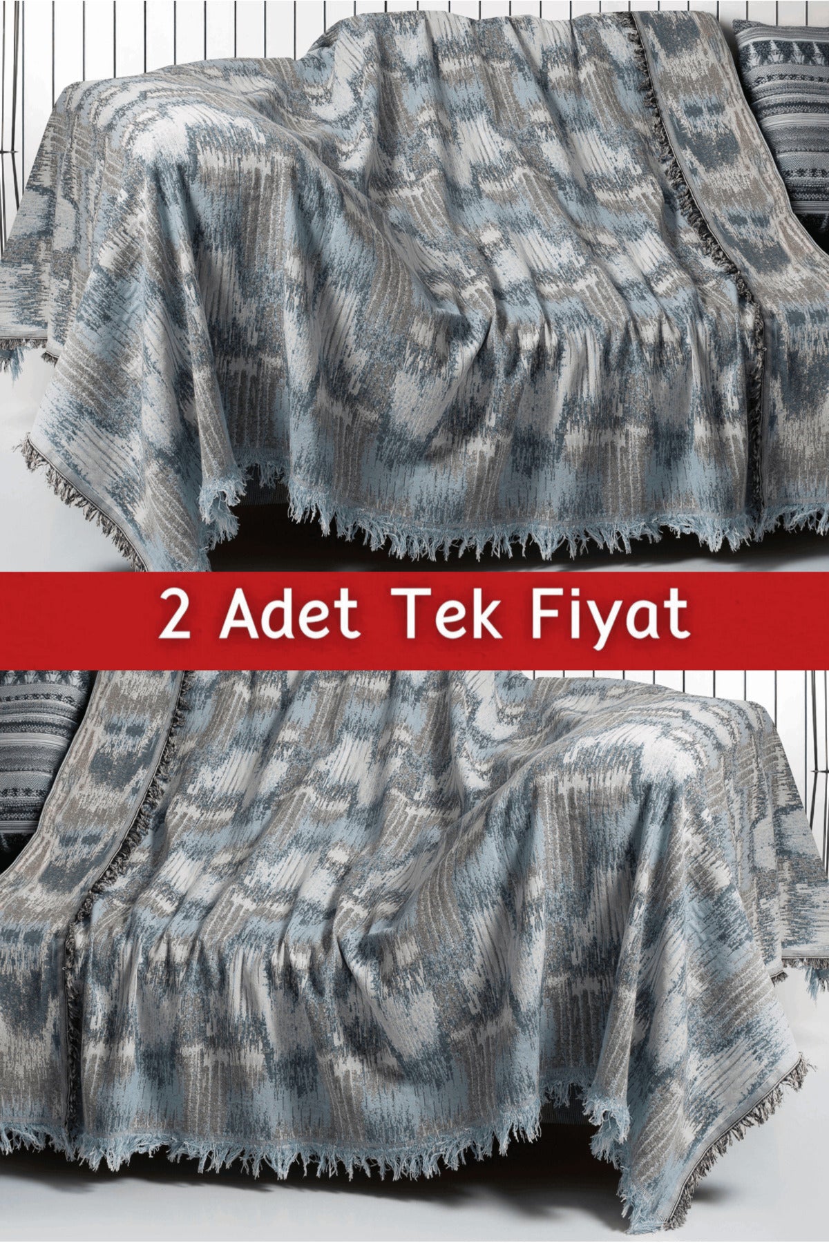 İkili Set Dokuma Koltuk Örtüsü Seti 170x220cm - Dalmaçyalı