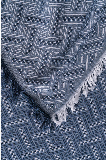 Pamuklu Koltuk Örtüsü Saçaklı - Çok Amaçlı Örtü - Koltuk Şalı - Kolları Kapatmaz - 170x220 cm