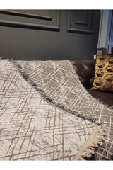 Lüks Kaymaz Koltuk Örtüsü · 170x210 cm – Çapraz Desenli Çift Taraflı Pamuklu