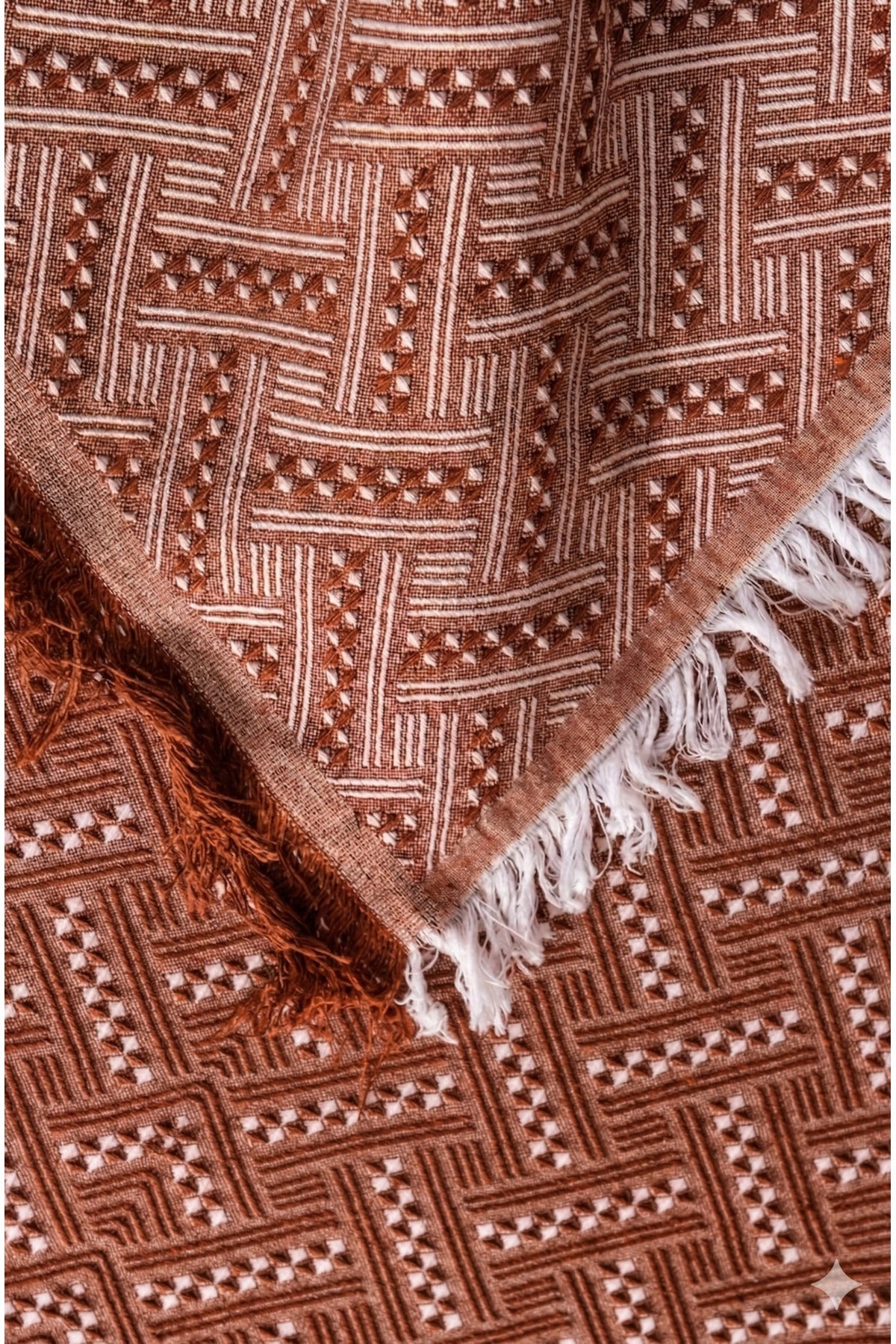 Pamuklu Koltuk Örtüsü Saçaklı - Çok Amaçlı Örtü - Koltuk Şalı - Kolları Kapatmaz - 170x220 cm