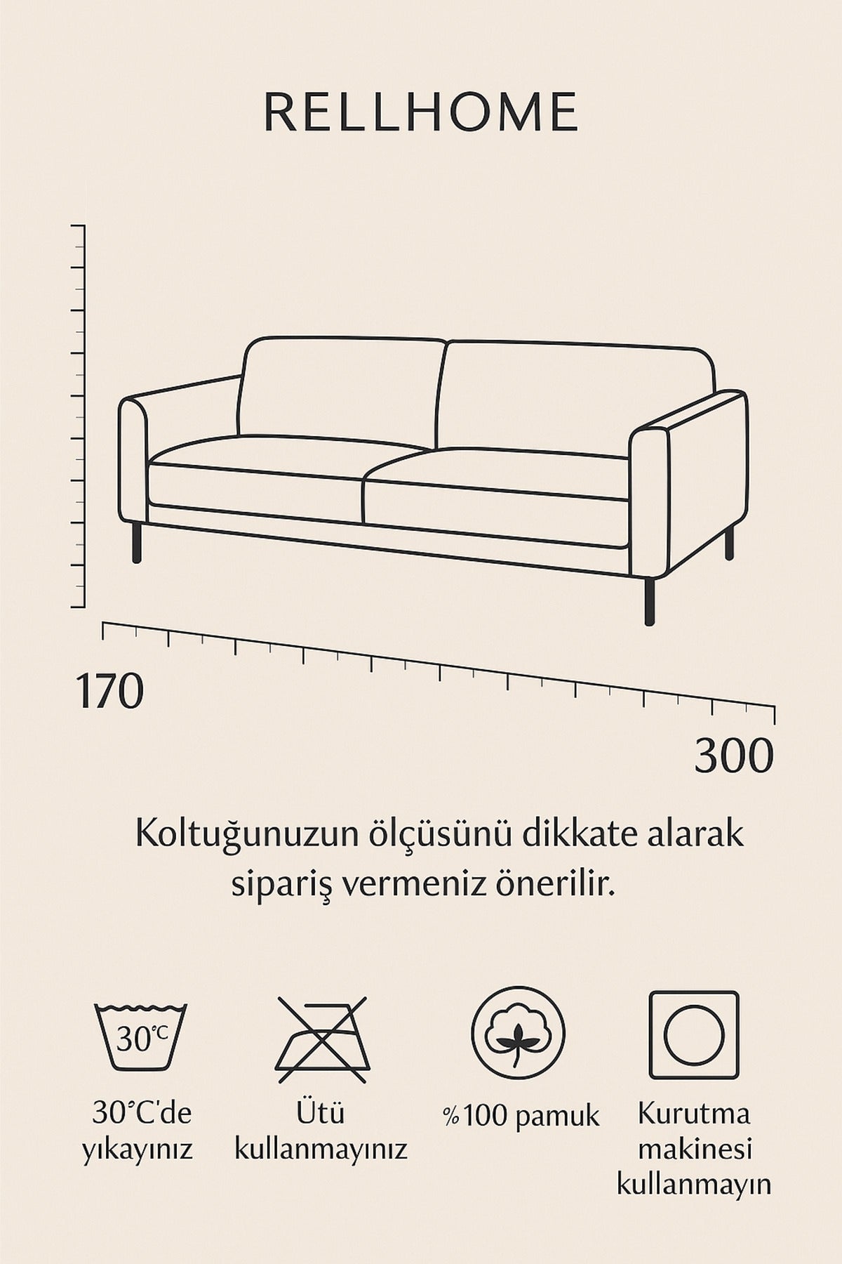 Pamuklu Dokulu Koltuk Şalı 170x300 cm Battal Boy – Saçaklı TV Battaniyesi & Dekoratif Koltuk Örtüsü - Bej/Beyaz