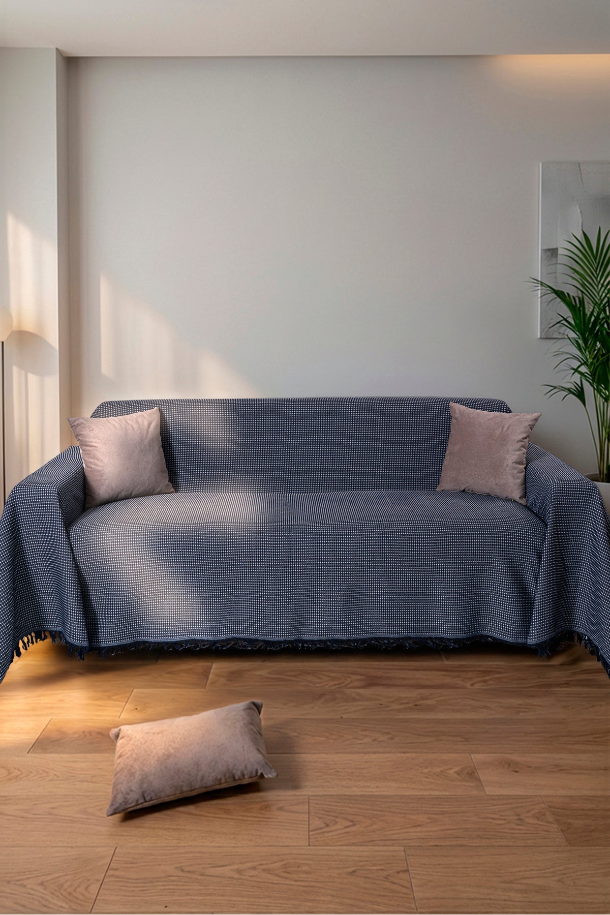 Pamuklu Dokulu Koltuk Şalı 170x300 cm Battal Boy – Saçaklı TV Battaniyesi & Dekoratif Koltuk Örtüsü