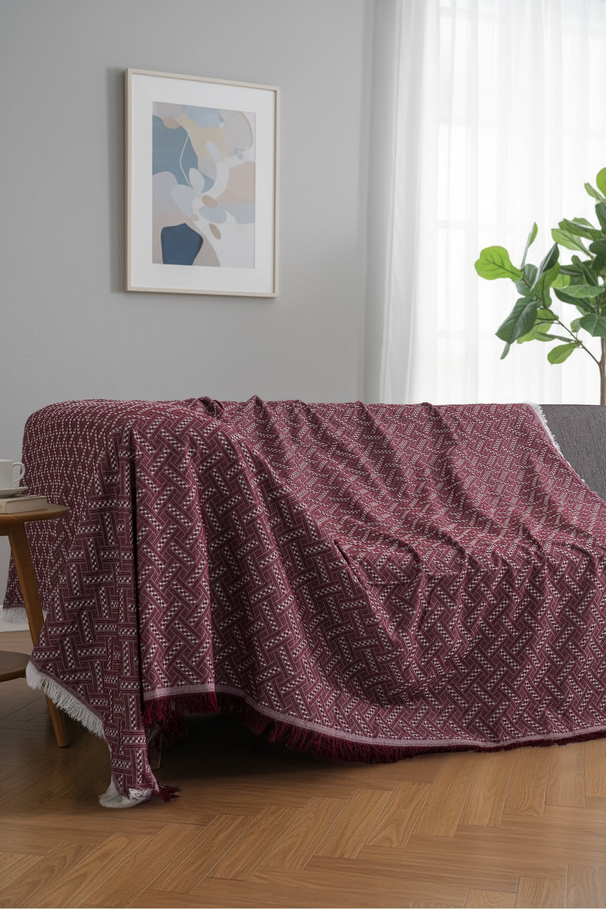 Bohem Tarz Koltuk Şalı 170x220 cm – Saçaklı TV Battaniyesi & Dekoratif Koltuk Örtüsü